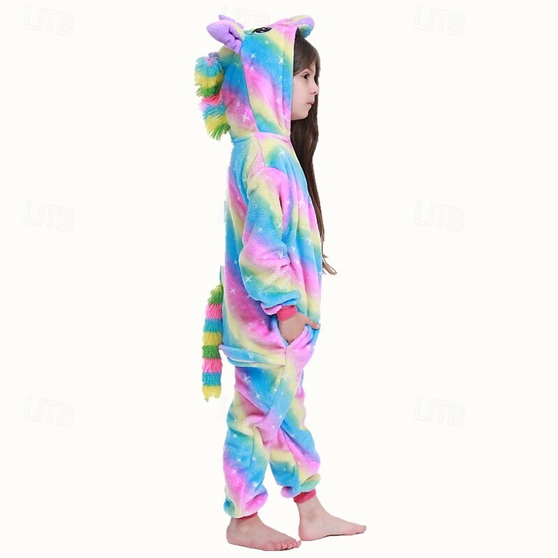 Kid's Animal Onesie Costume Carnival Costume Cartoon Unicorn Onesie Pajamas Kigurumi Pajamas Charm Funny Costume For Girls' Carnival Cartoon4