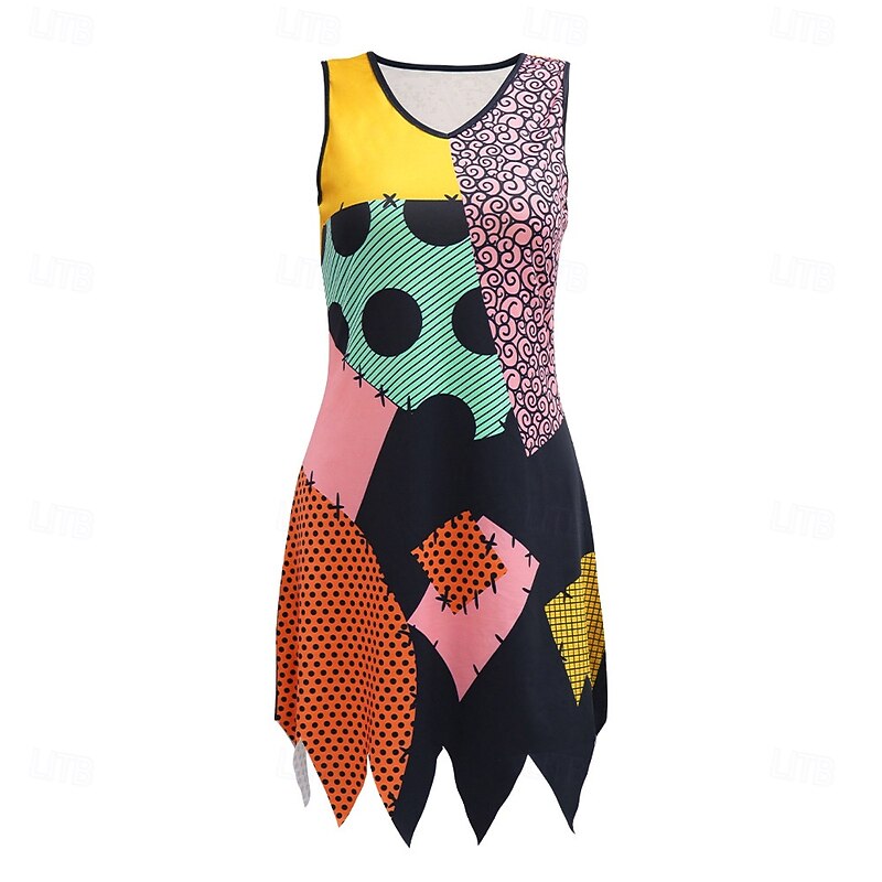 The Nightmare Before Christmas Sally Jack Skellington Dress Cosplay Movie Cosplay for Women's Adults' Christmas Carnival Masquerade Event / Party2