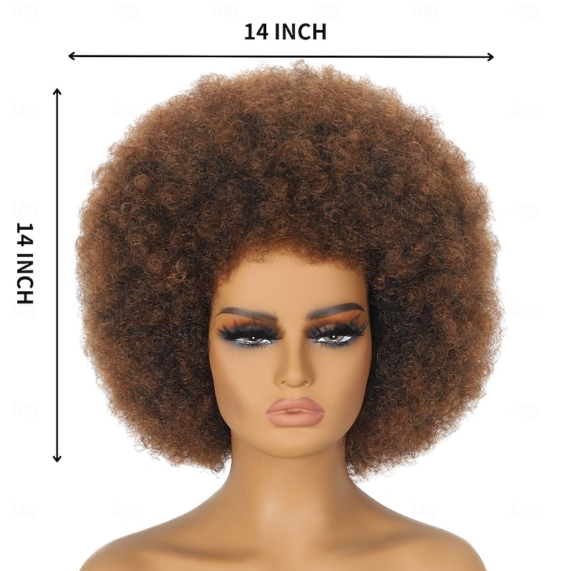 Afro Wigs for Black Women Short Curly Afro Kinky Wig 70s Large Bouncy and Soft Natural Looking Full Puff WIgs for Party Cosplay Afro Wig2