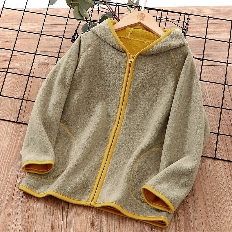 Unisex Boys' Girls' 3D Color Block Coat Outerwear Long Sleeve Fall Winter Streetwear Sport Basic Kids 4-12 Years Vacation Sport Daily Regular Fit2