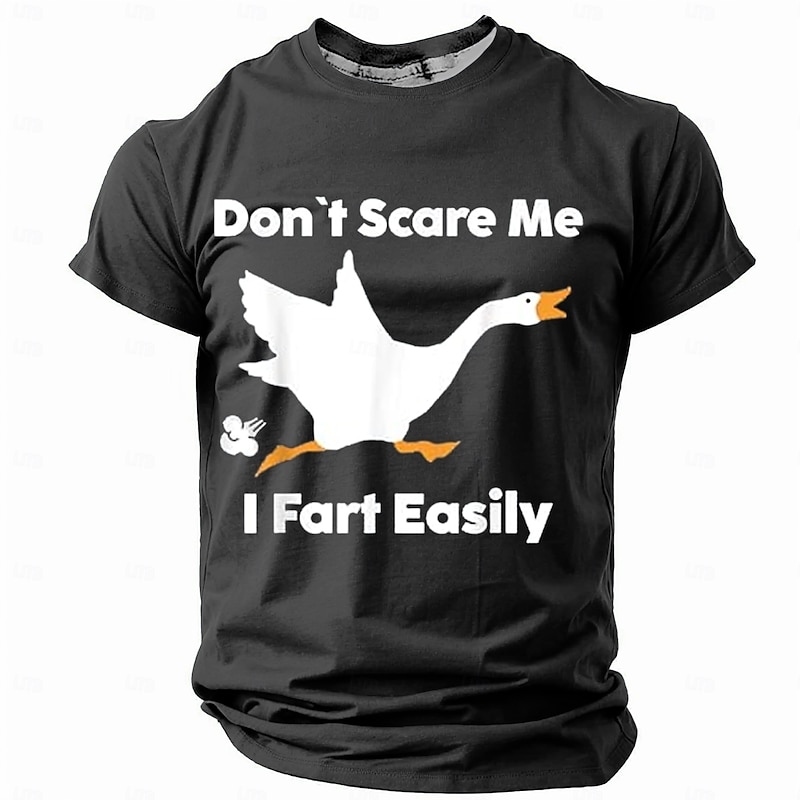 Men's Swan Funny T Shirt Short Sleeve T shirt 3D Print Crew Neck Shirt Retro Vintage Casual Street Style Street Sports Outdoor Casual Black Blue Orange Spring & Summer Clothing Apparel S M L XL 2XL4