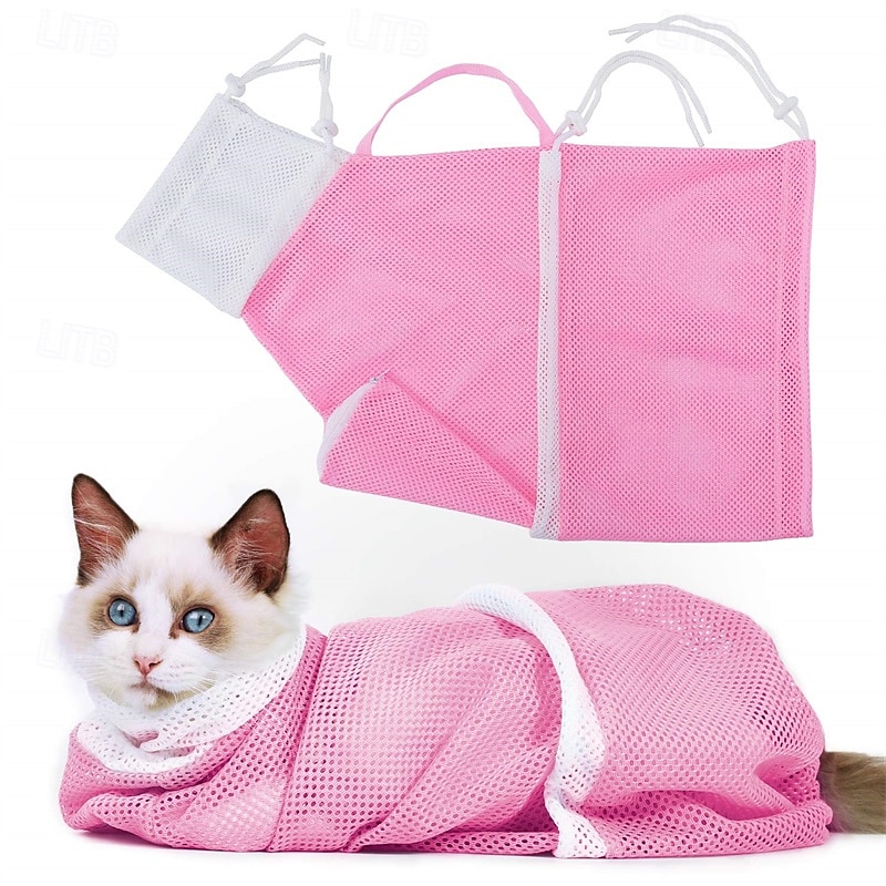 Cat Bathing/Grooming Bag Anti-Bite and Anti-Scratch for Bathing Nail Trimming Medicine TakingInjection Adjustable Multifunctional Breathable Restraint Shower Bag2