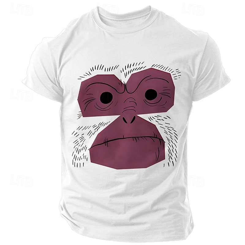 Men's Monkey T Shirt Short Sleeve T shirt 3D Print Crew Neck Shirt Fashion Athleisure Street Sports Outdoor Black White Yellow Summer Spring Clothing Apparel S M L XL XXL XXXL2