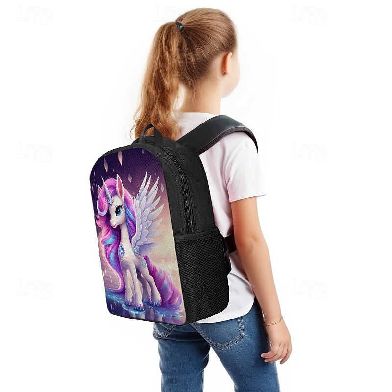 Kid's Boys' Backpack School Bag Bookbag School Outdoor Daily Polyester Large Capacity Lightweight Durable Zipper Print Pink Purple3