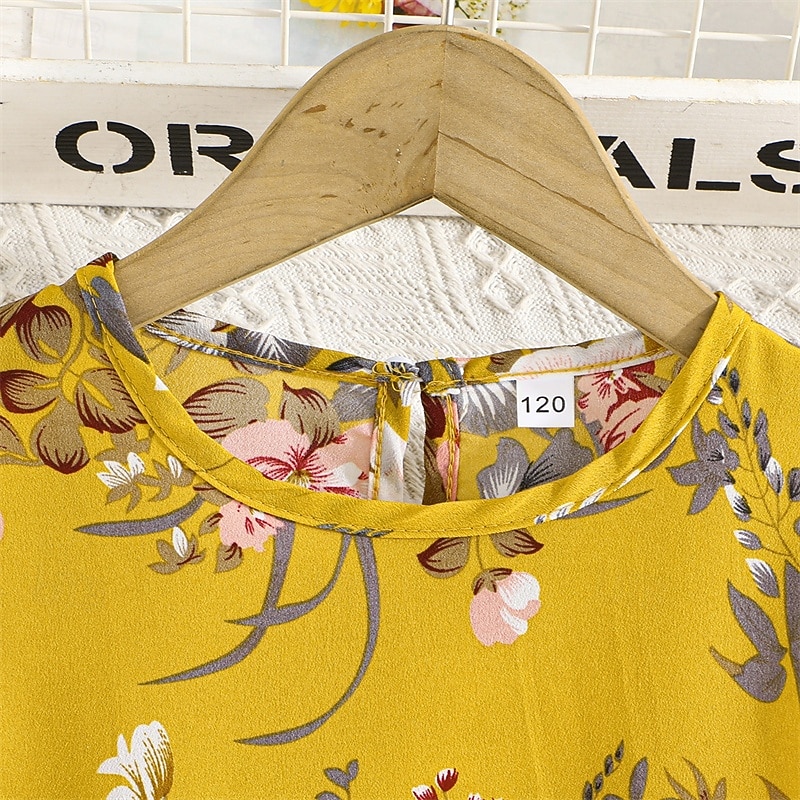 Easter Girls' 3D Flower Dress Sleeveless Summer Vacation Daily Holiday Princess Beautiful Sweet Kids 4-12 Years Casual Dress A Line Dress Midi Regular Fit4