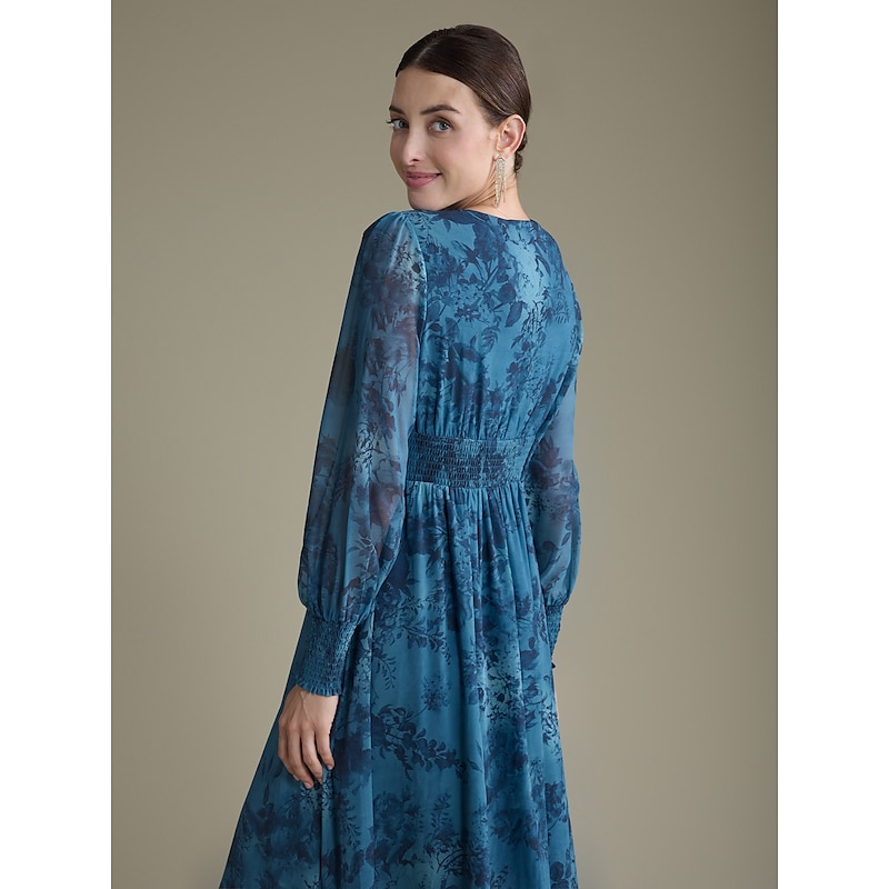 Elegant Floral Chiffon Maxi Wedding Dress3