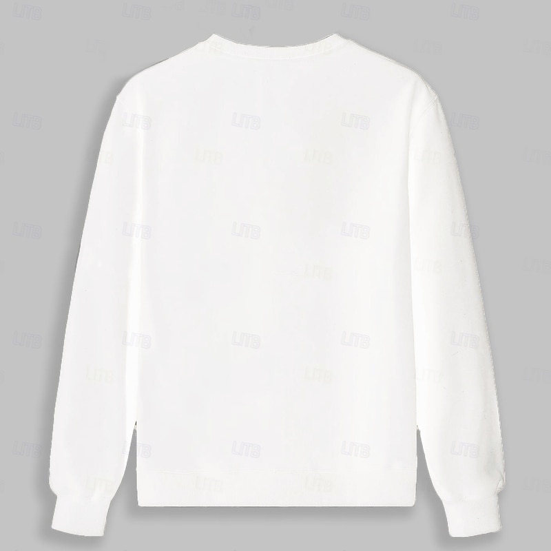 Men's Plain Sweatshirt Long Sleeve Sweatshirt Crew Neck Basic Athletic non-printing Casual Daily Sports Fall Winter4