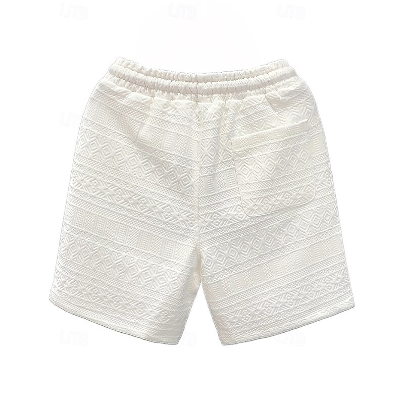 Men's Active Sweat Shorts Shorts Summer Shorts Drawstring Elastic Waist Straight Leg Plain Comfort Breathable Short Casual Daily Holiday Sports Fashion Black White Micro-elastic3