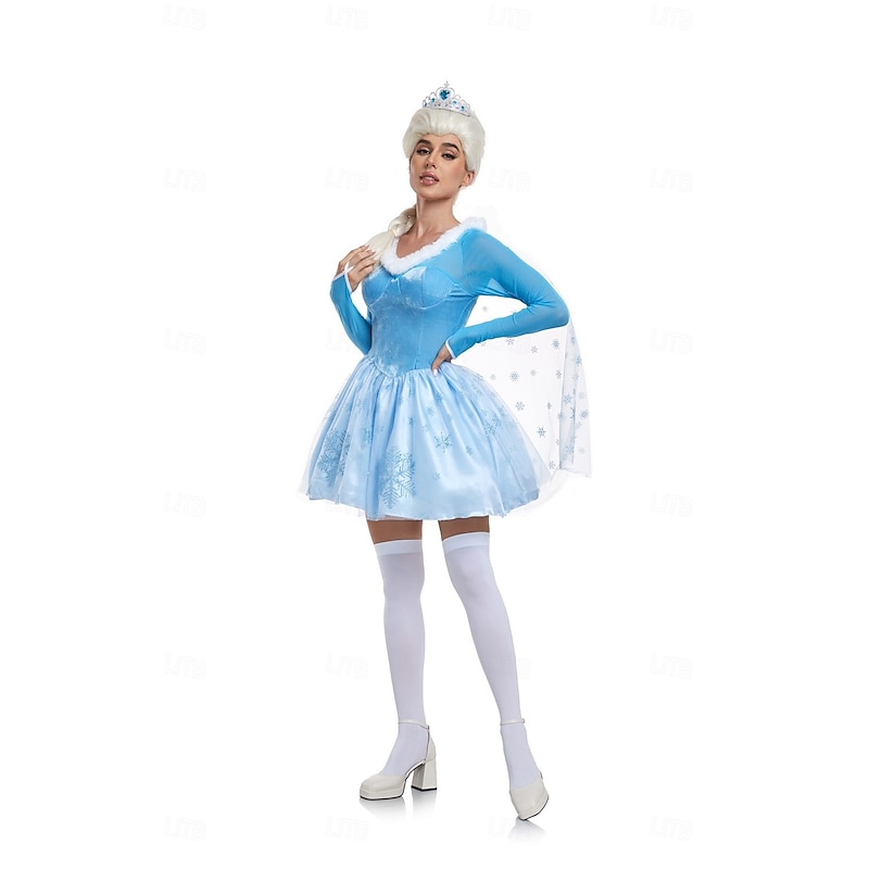 Frozen Fairy Tale Princess Elsa Dress Costume Sexy Costume Dress Up Movie Cosplay for Women's Adults Masquerade Bachelorette Party3