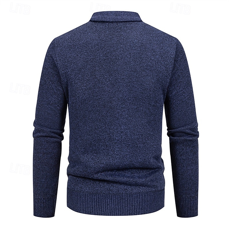 Men's Cardigan Sweater Cropped  Sweater Knit Sweater Mens Dress Sweaters Ribbed Knit Regular Button Up Side Pockets Argyle V Neck Fashion Classic Daily Wear Date Clothing Apparel Fall & Winter Navy4