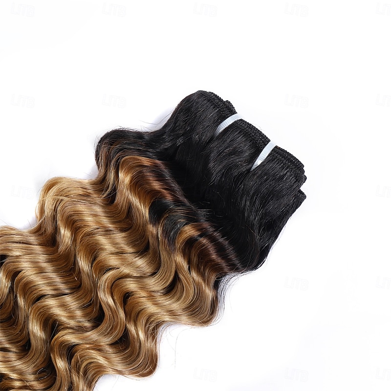 1 Bundles Hair Weaves Brazilian Hair T1B/27# Deep Wave Human Hair 16-28 Inch Color  Human Hair4