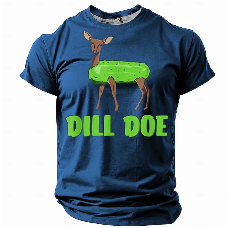 Mens Funny Dill Doe Pun Graphic T-Shirt - Hilarious Pickle Deer Design Tee4