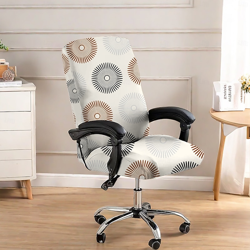 Stretch Floral Office Chair Cover Stylish Elastic Slipcover for a Snug Fit and Protection of Your Workspace Furniture