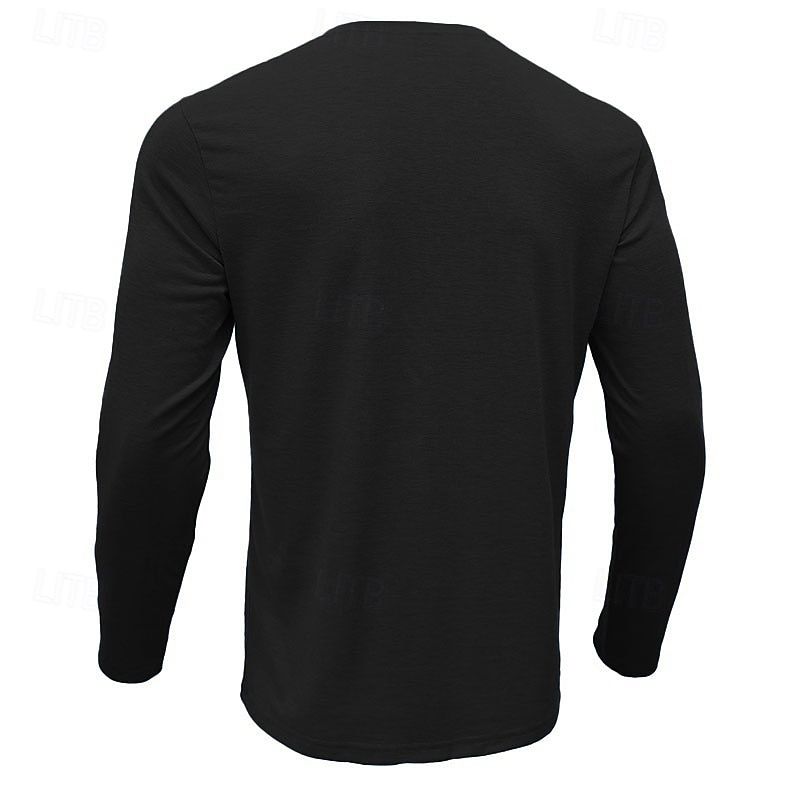 Halloween Men's Skull Henley Shirt Long Sleeve T shirt 3D Print Henley Shirt Vacation Fashion Daily Holiday Black Summer Spring Fall Clothing Apparel Normal S M L XL XXL XXXL2