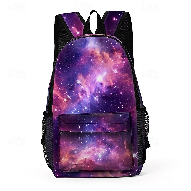 Galaxy Print Backpack for Girls and Teens – Large Capacity Lightweight School Bag with Cosmic Nebula Design, Ideal for Daily Use and Back to School3