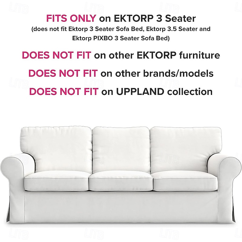 3 Seat Sofa Cover Couch Cover with 3 Cushion Cover and 3 Backrest Cover, Burgundy Red  Slipcover Washable Furniture Protector  LITB PRIME cover Ektcover4