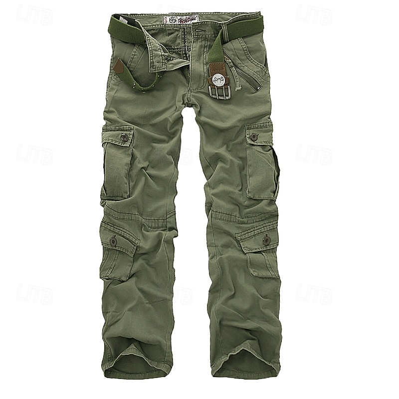Men's Cargo Pants Tactical Pants Trousers Buttons Multi Pocket Camo Plain Wearable Outdoor Daily Camping & Hiking Fashion Classic Yellow camouflage Grass Green 9