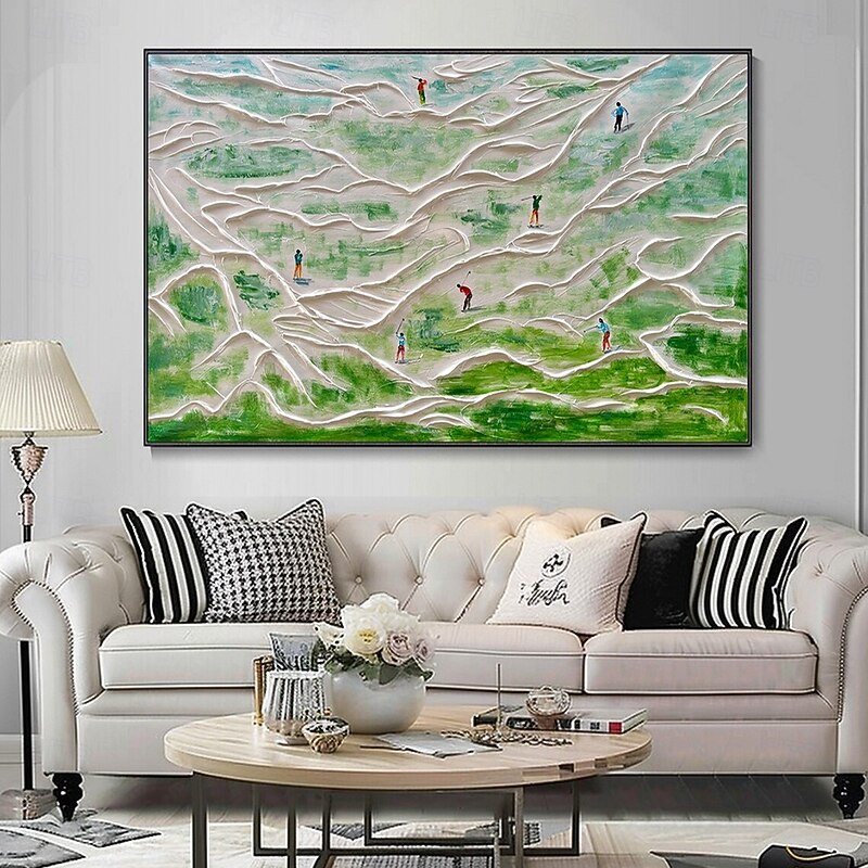 Mintura Handmade Abstract 3D Grass Golf Oil Paintings On Canvas Modern Wall Art Room Decoration Picture For Home Decor Rolled Frameless Unstretched Painting2
