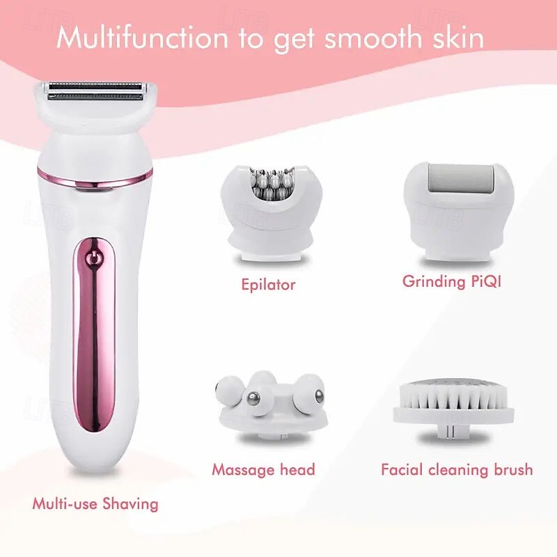 5-in-1 Hair Removal Epilator Shaver Face Razor Facial Brush Face Massage Body Exfoliator Rechargeable Hair Removal for Women3