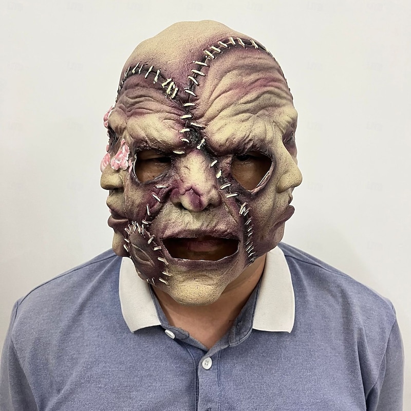 Zombie Killer Halloween Mask Full Head Halloween Scary Costume Adults' Men's Halloween Carnival Performance Party Easy Halloween Costumes Dress Up