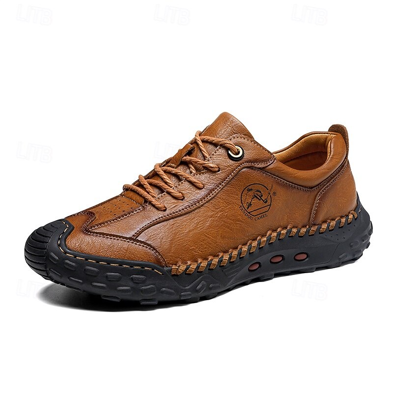 Men's Brown Faux Leather Casual Shoes with Handcrafted Stitching and Durable Rubber Sole for Outdoor Activities3