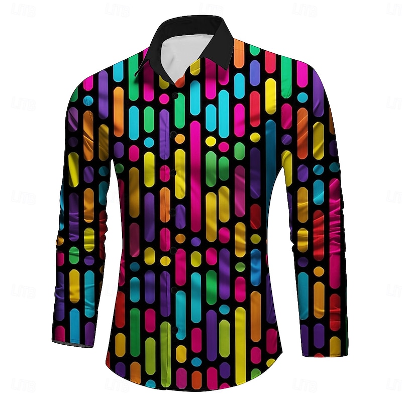 Retro Vintage Retro Vintage 1970s 1980s Shirt Hippie Men's Disco Party Casual Daily Shirt3