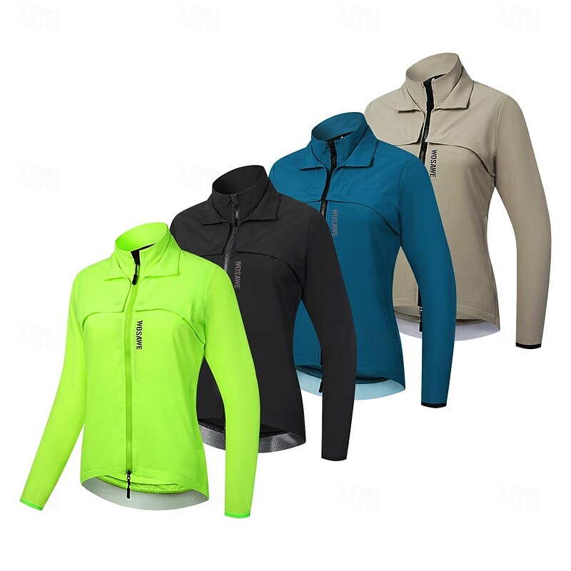 WOSAWE Spring and Autumn Season Women's Bicycle Cycling Windbreaker Vest Detachable Design Windproof and Waterproof Jacket Cycling Top BH233