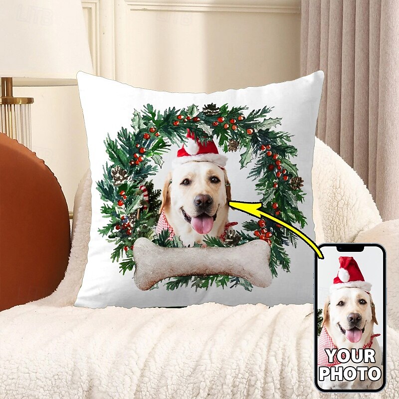 Christmas Custom Pillow Cover Add your Image Personalized Photo Design Picture Fashion Casual Pillowcase Cushion Cover 1pc Personalized Gift Custom Funny