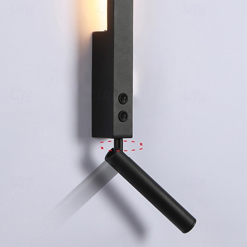 Modern Simple Linear Wall Lamp Long LED Wall Light Black Indoor Decor Wall Sconce for Bedroom Bedside Living Room Study Room Corridor Entryway Restaurant Night Light3