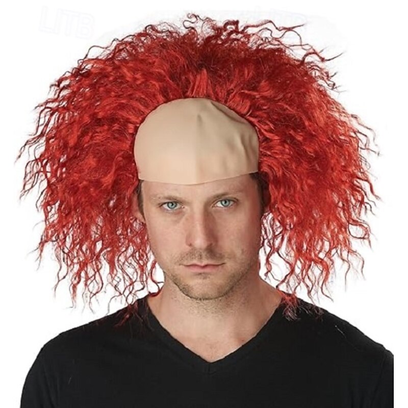 Red Creepy Clown Wig Halloween Cosplay Party Wigs2