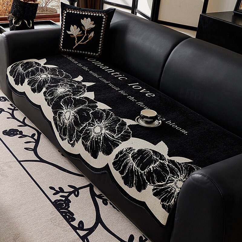 All-Season Chenille Couch Cover - Soft and Durable Fabric for Year-Round Comfort - Elegant Design Enhances Any Living Space - Protects Your Sofa from Spills, Stains, and Scratches - Easy to Fit, Remov3