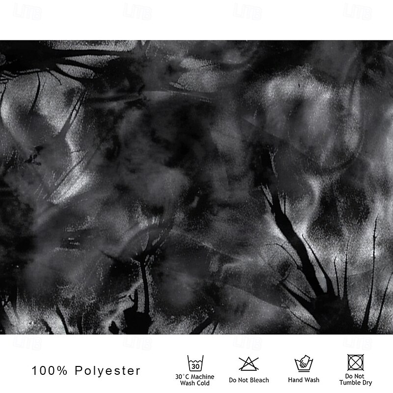 Men's Satin Shirt Button Up Shirt Tie Dye Vacation Party Evening Wear Black Blue Purple Long Sleeve Collared Shirts Summer Spring Clothing Apparel Button Up3