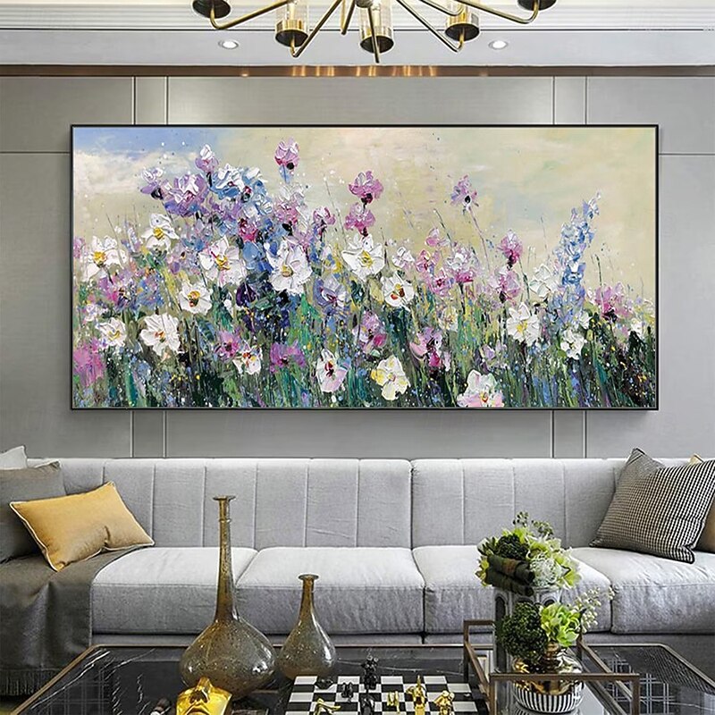 Mintura Handmade Flower Landscape Oil Paintings On Canvas Wall Art Decoration Modern Abstract Picture For Home Decor Rolled Frameless Unstretched Painting2