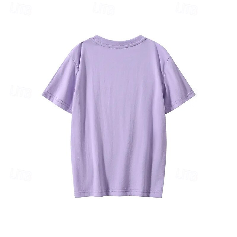 100% Cotton Kids Girls' Black Cartoon Cat T shirt Tee Crew Neck Short Sleeve Outdoor Daily Vacation Classic Casual Print Summer4