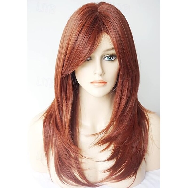 wig with bangs Layered Wigs for white Women wig Synthetic Wigs Flow out Curl for White Women