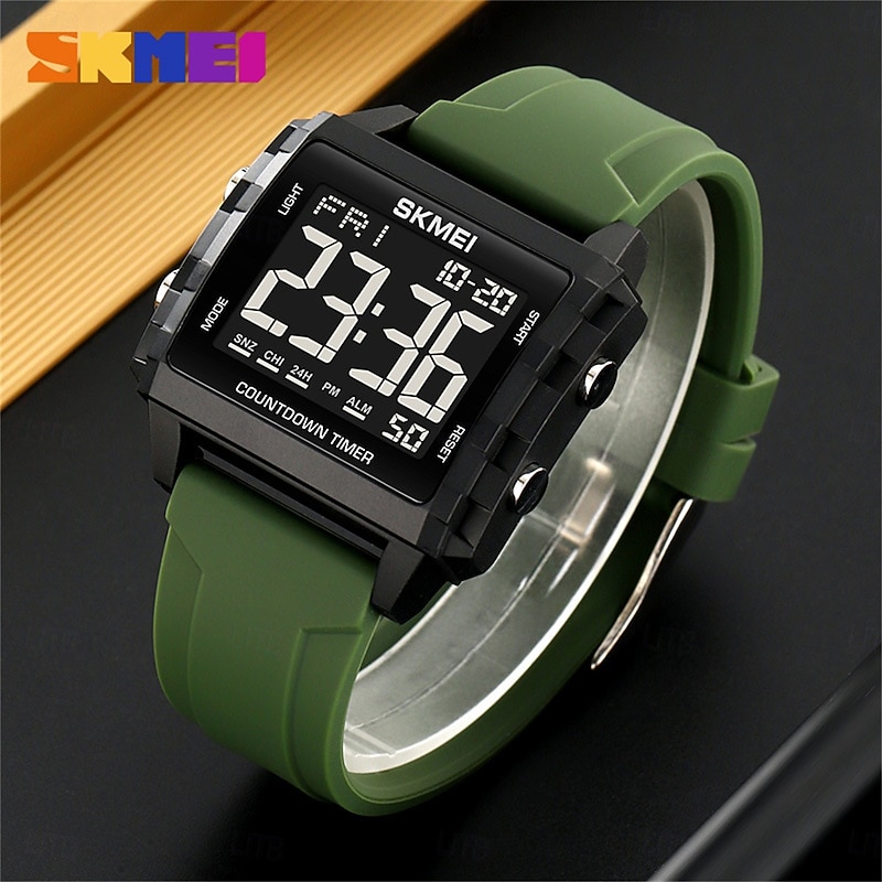SKMEI Youth Cool Digital Sport Watches For Men Women Students 5Bar Waterproof Stopwatch Countdown Wristwatch2