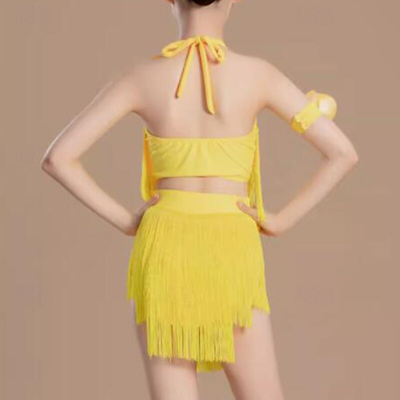 Kids' Dancewear Skirts Tassel Girls' Performance Daily Wear Sleeveless Natural Lycra2