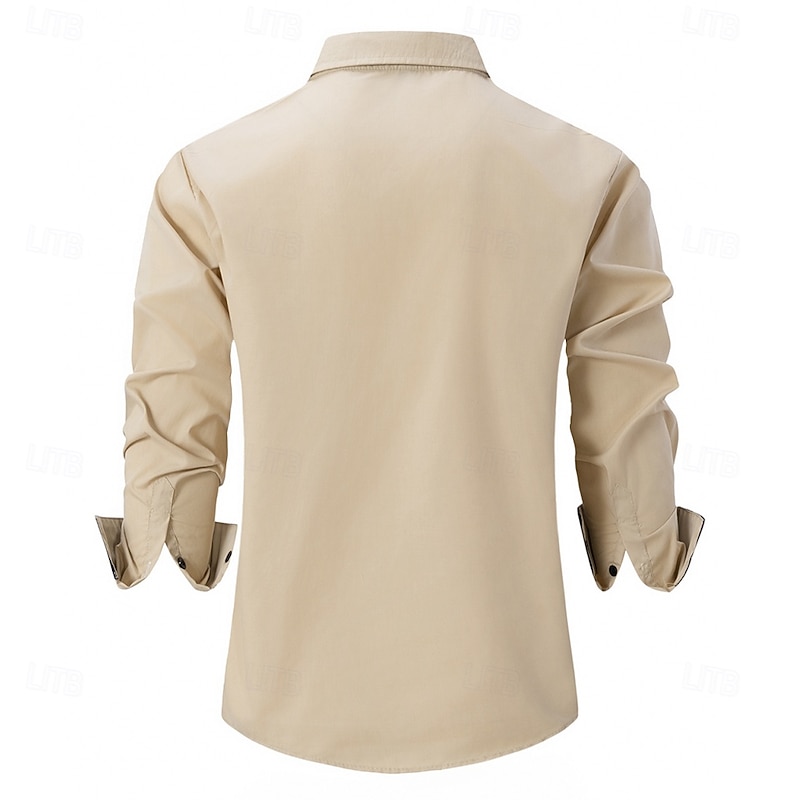 Men's Shirt Dress Shirt Button Down Shirt Non Iron Shirt Button Up Shirt Color Block Wedding Daily Light Blue Black White Light Green Long Sleeve Turndown Spring &  Fall Clothing Apparel Patchwork2