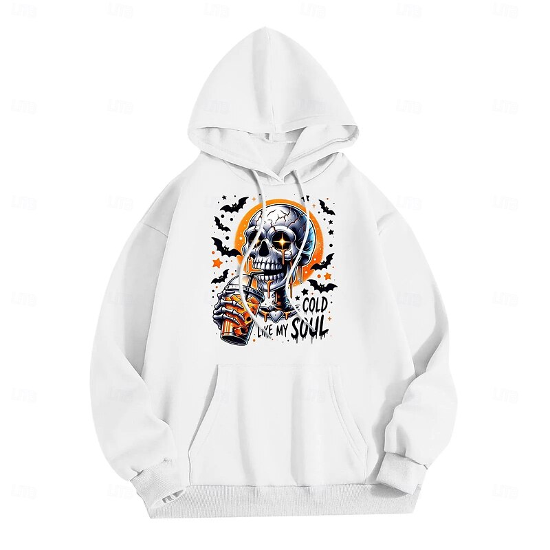 Halloween Skeleton Skull Hoodie Pullover Print Front Pocket Graphic For Couple's Men's Women's Adults' Halloween Carnival Masquerade Hot Stamping Party Casual Daily2