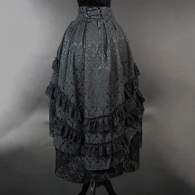 Punk & Gothic Steampunk Asymmetrical Skirt Goth Girl Lace Fancy Dress Women's Halloween Carnival Performance Party Adults Skirt4