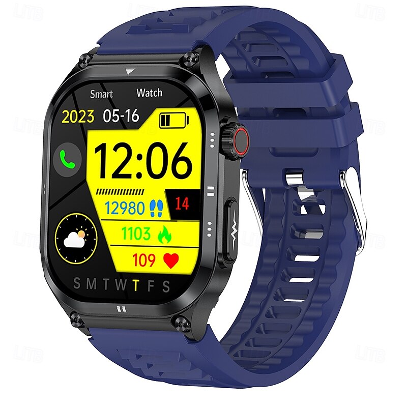 iMosi ET281 Smart Watch 2.04 inch Smartwatch Fitness Running Watch Bluetooth ECG+PPG Temperature Monitoring Pedometer Compatible with Android iOS Women Men Long Standby Hands-Free Calls Waterproof4