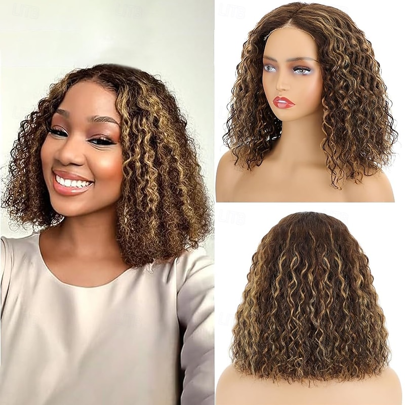 Remy Human Hair 13x4 Lace Front 4x4 Lace Front Wig Side Part Middle Part Free Part Brazilian Hair Curly Body Wave Multi-color Wig 130% 150% 180% Density with Baby Hair Highlighted / Balayage Hair3