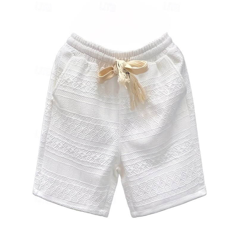 Men's Active Sweat Shorts Shorts Summer Shorts Drawstring Elastic Waist Straight Leg Plain Comfort Breathable Short Casual Daily Holiday Sports Fashion Black White Micro-elastic2