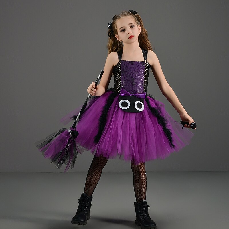Spider Web Halloween Costume Tutu Dress Up Kid's Girls' Children's Day Masquerade Party Easy Halloween Costumes Dress Up3