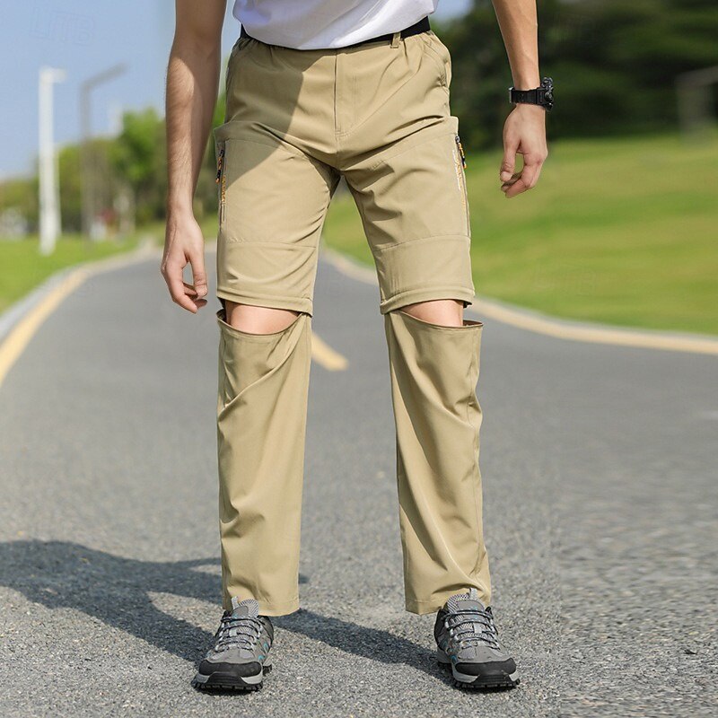 Men's Cargo Pants Tactical Pants Trousers Buttons Convertible Multi Pocket Plain Quick Dry Wearable Outdoor Daily Camping & Hiking Fashion Classic Black Army Green2