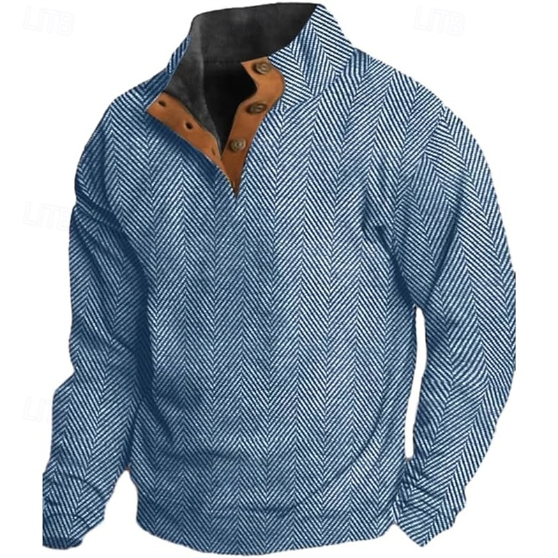 Men's Sweatshirt Black Yellow Blue Fuchsia Green Standing Collar Plain Patchwork Ribbed Textured Sports & Outdoor Daily Holiday Polyester Streetwear Basic Casual Spring &  Fall Clothing Apparel