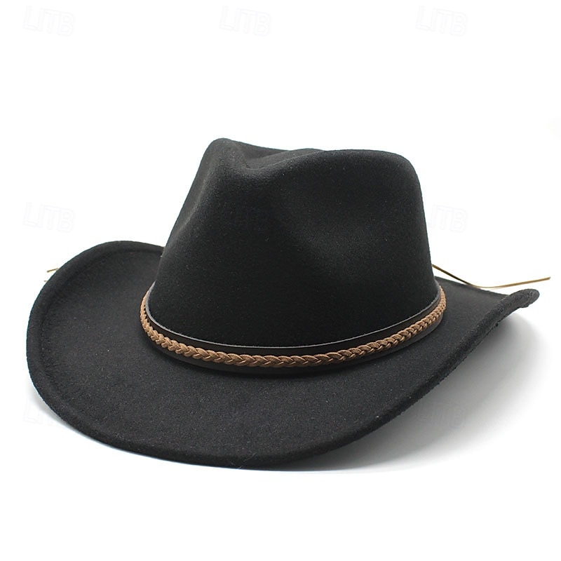 Cowboy Hats,Jazz Hat Refined Holiday Ladies Men Chapeu Westerly Cowboy Hat Gentleman Cowboy Wide Stripe Jazz Hat