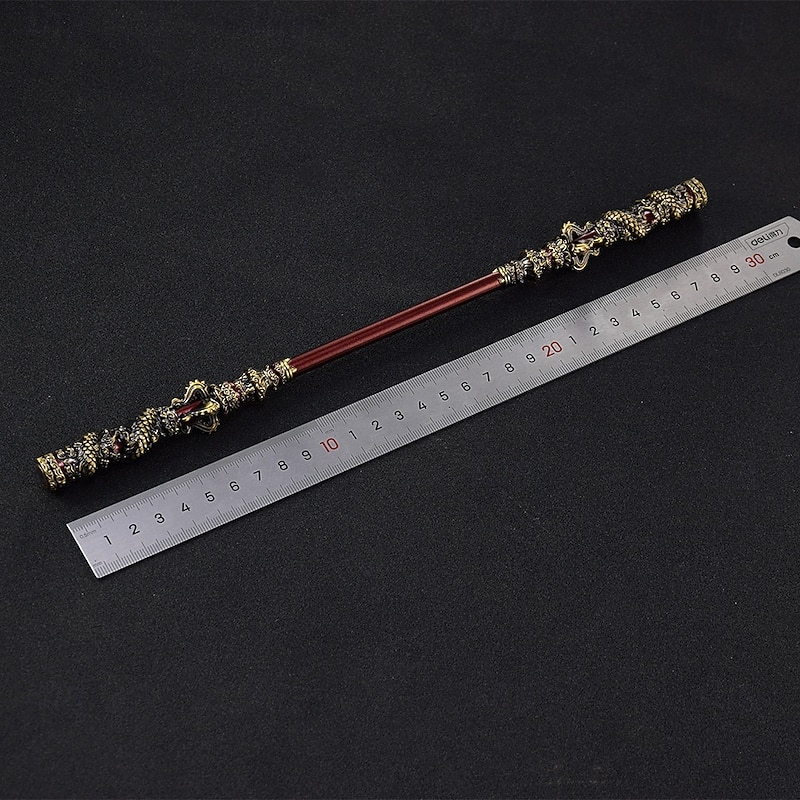 Wukong Zinc Alloy Figurine - Monkey King Great Sage Equal to Heaven Golden Cudgel 30CM Metal Ruyi Jingu Bang Staff - Game Collectible Model3