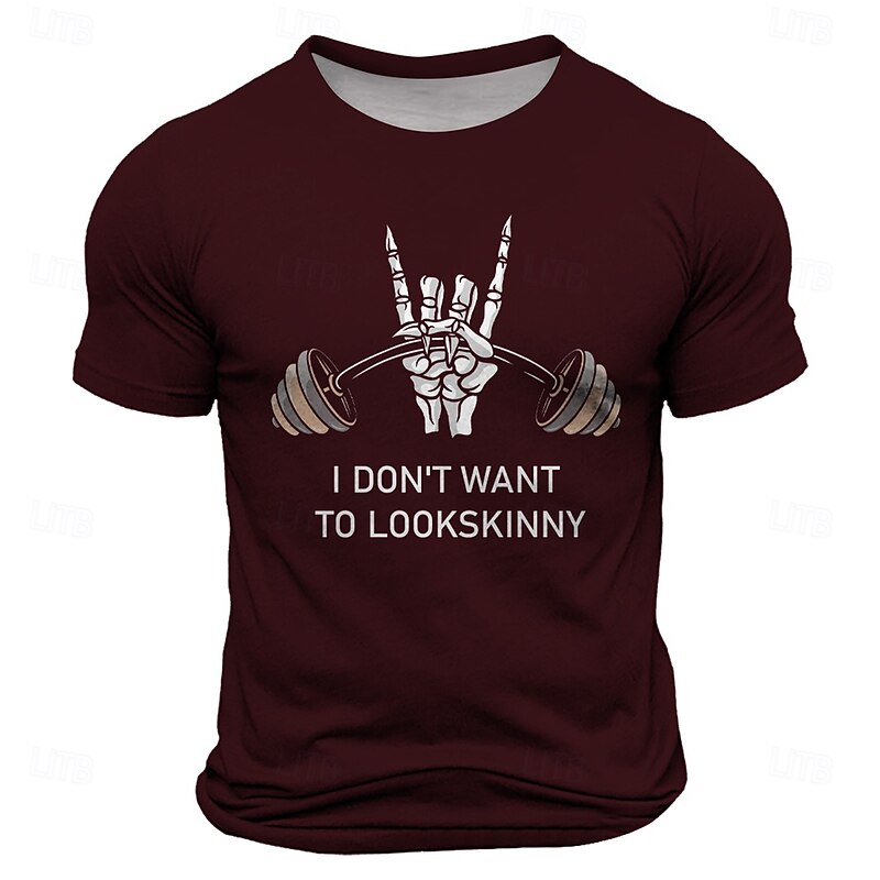 Men's Funny Slang T Shirt Short Sleeve T shirt 3D Print Crew Neck Shirt Retro Vintage Casual Street Casual Bar Black Burgundy Blue Spring & Summer Clothing Apparel S M L XL XXL XXXL3