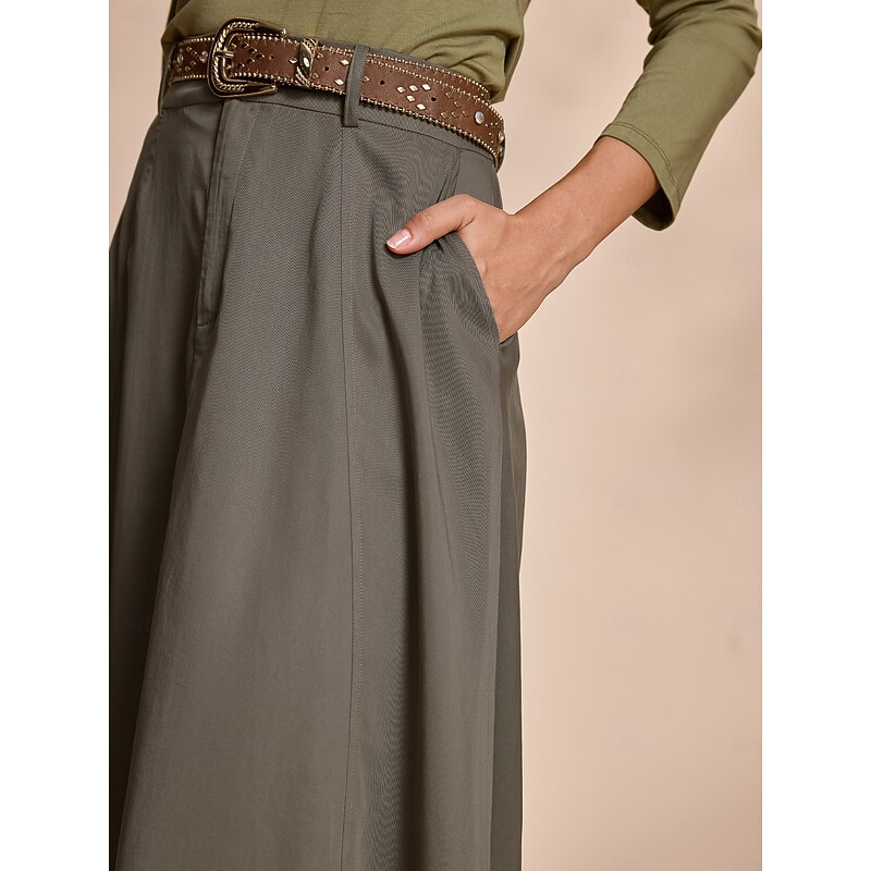 Tencel Pocket Belt Maxi Skirt2
